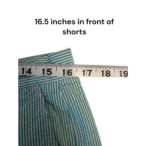 Brooks Brothers 346 Green & White Striped Cotton Mens Shorts W33 - Picture 6 of 8
